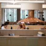 Students eat and socialize in the newly renovated dining area of Lowry Center at ɫƵ.