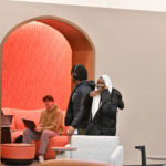 Students at ɫƵ studying in a group in the new second floor of Lowry Center.